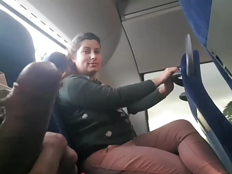Hidden cam entices Mother to Deep-throat&Jerk his Manstick in Bus