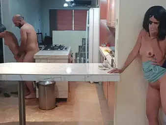 My step-sis-in-law makes my BEAU's beau's shaft rock-rigid while I witness and take it like a champion.