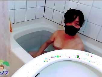 Chidori-and-nobu's teeny udders get live-streamed in super-fucking-hot Asian bath remove act