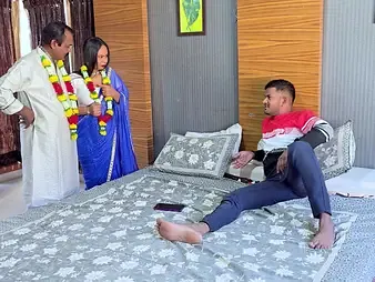 Indian MILF & her hubby obtain more and venal round always other in hot real-life hookup frenzy